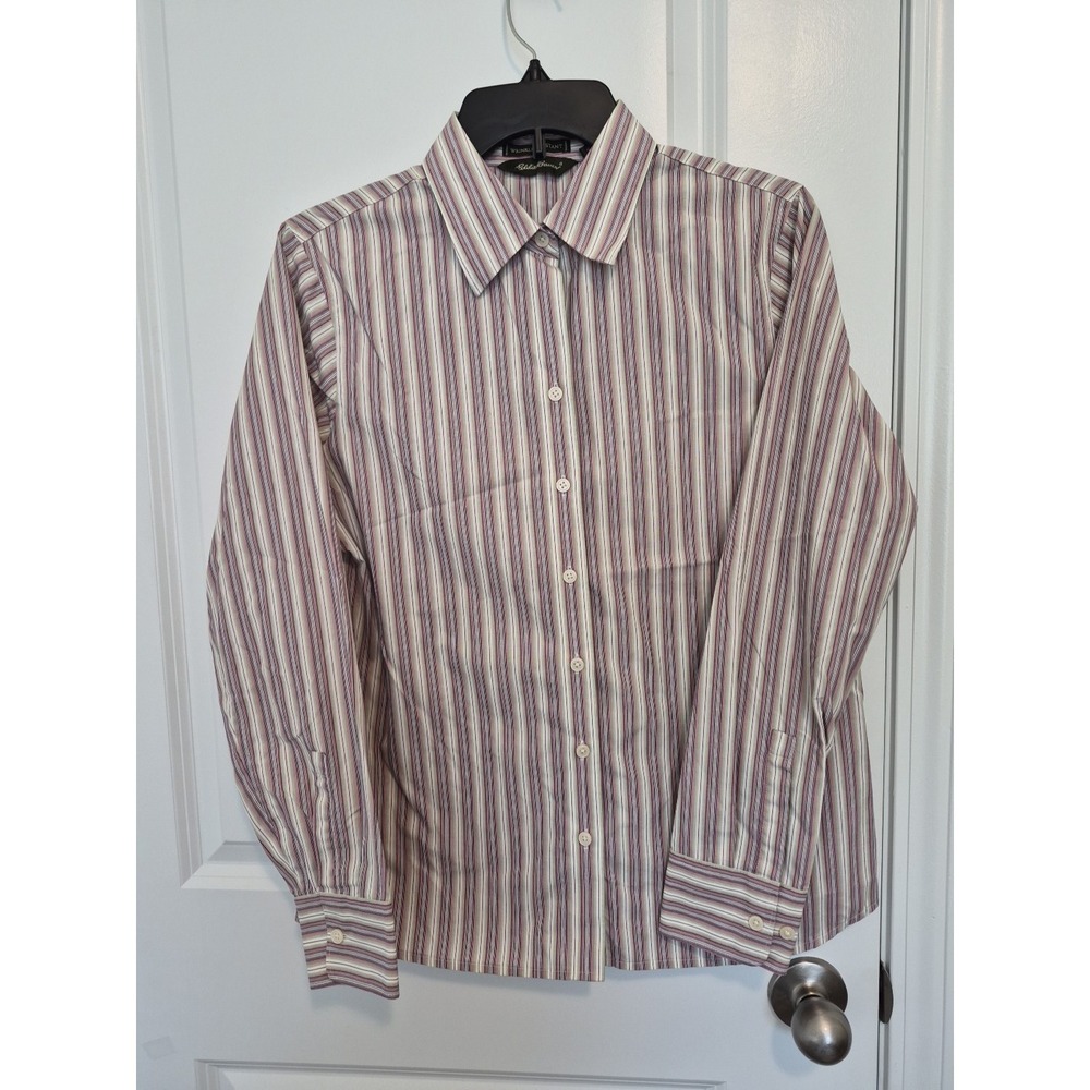 Women's Button Up Shirt Medium Eddie Bauer 100% Cotton